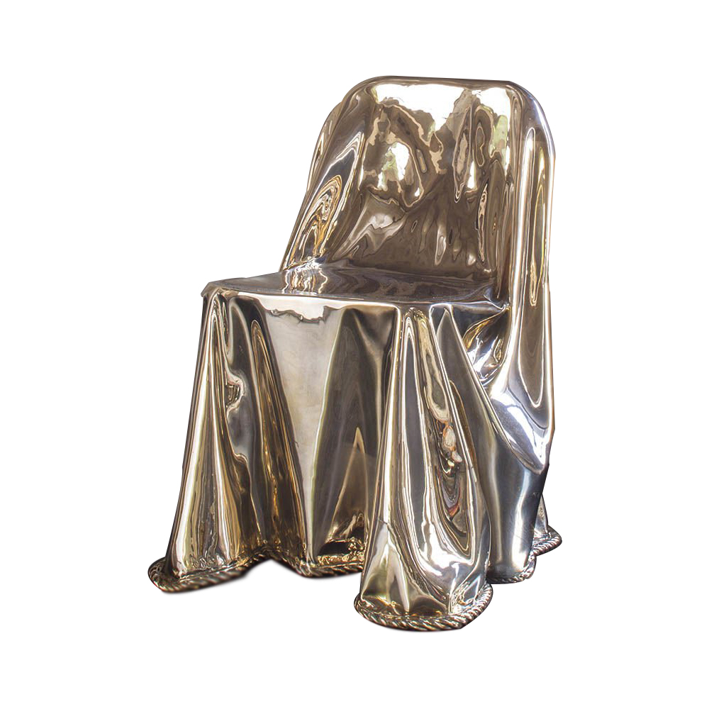 [创意家具 - 坐具|餐椅|办公家具|设计师家具|卡利亚青铜垂褶椅]