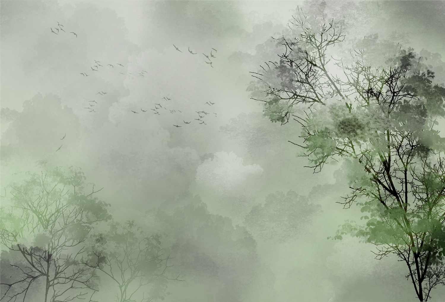 创意家具 - 附件|装饰画/墙饰|办公家具|设计师家具|迷雾从林-原创定制壁画