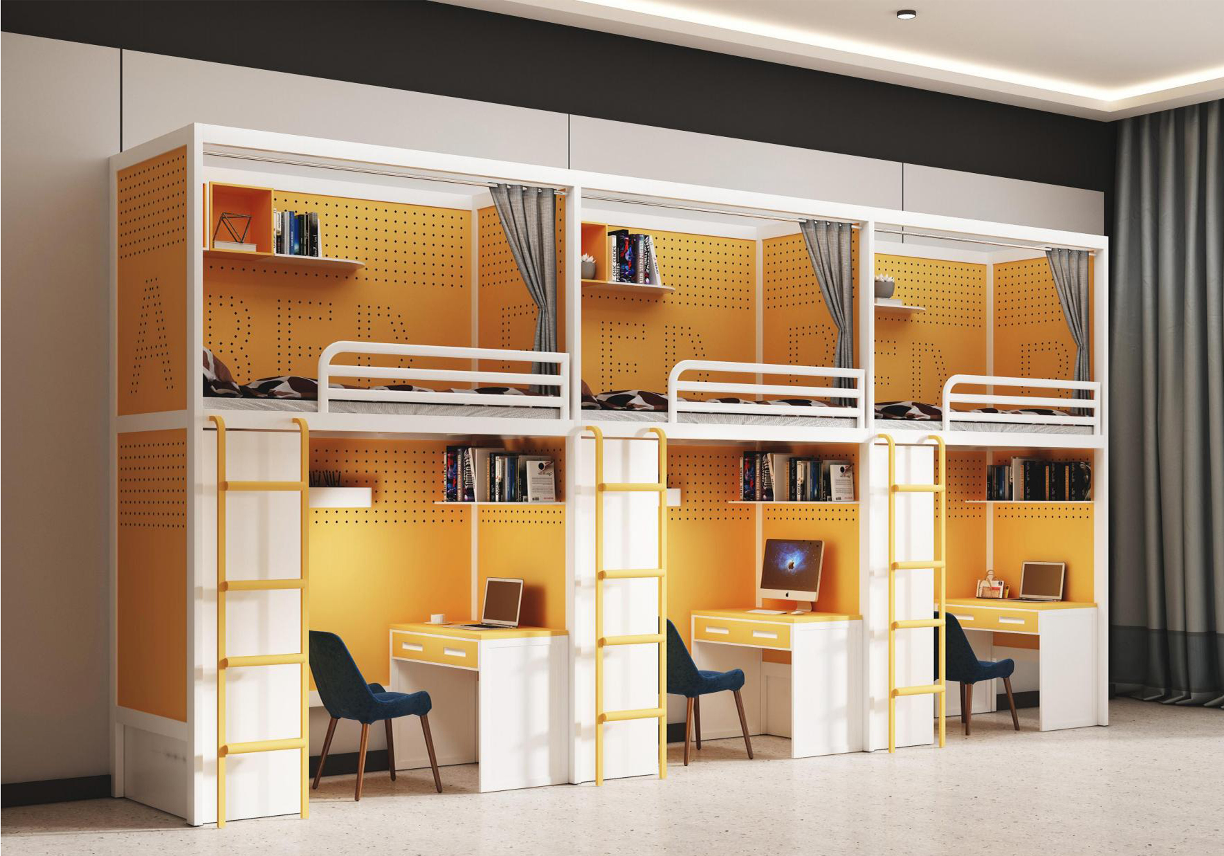 [公寓床|公寓床|办公家具|设计师家具|公寓双层组合床]