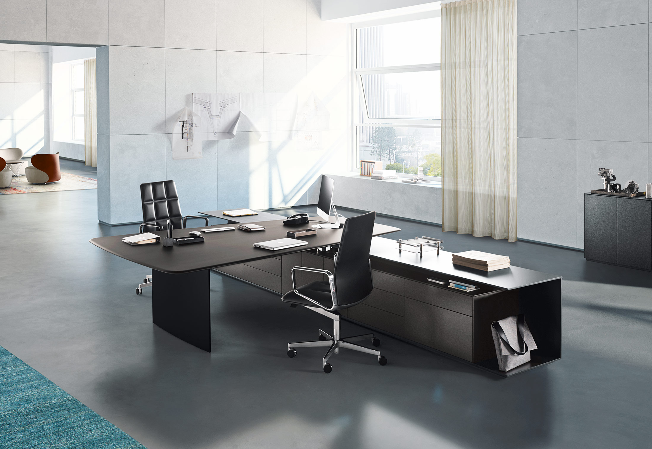 办公台|时尚大班台|办公家具|设计师家具|KEYPIECE COMMUNICATION DESK.大班台