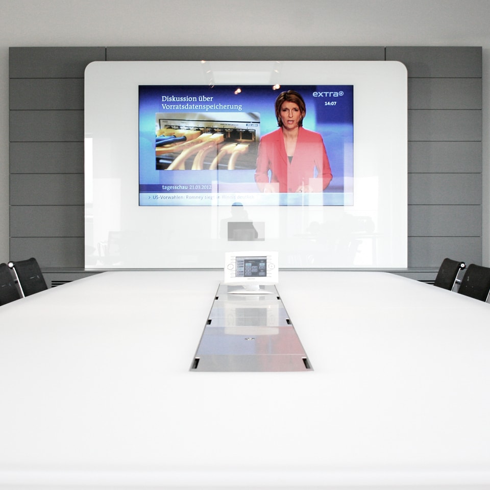 HUB视频系统|HUB视频应用|办公家具|设计师家具|W4视频会议系统桌