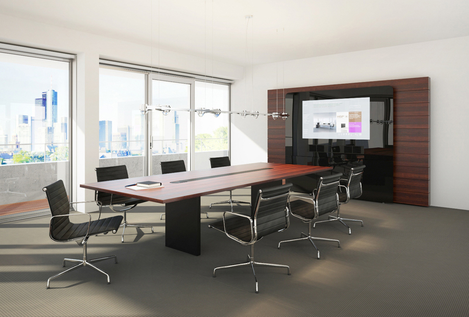 HUB视频系统|HUB视频应用|办公家具|设计师家具|W4视频会议系统桌